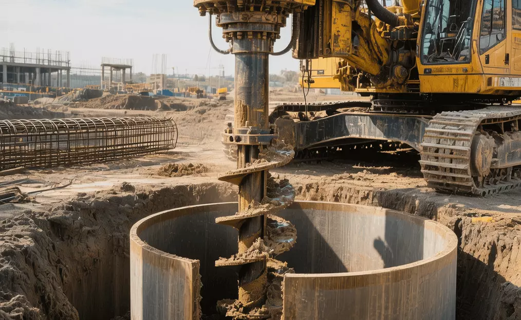 Bored Piles with Casing Pipe Protection Using Kelly Bar